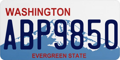 WA license plate ABP9850