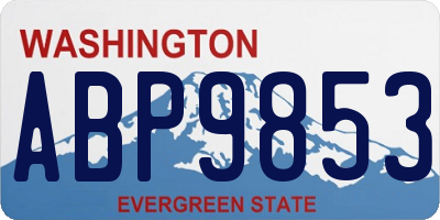 WA license plate ABP9853