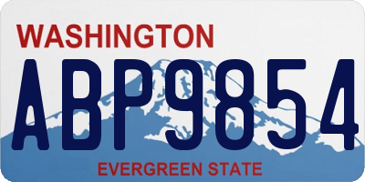 WA license plate ABP9854