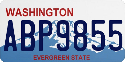 WA license plate ABP9855