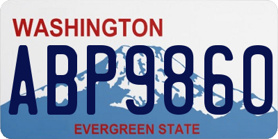 WA license plate ABP9860