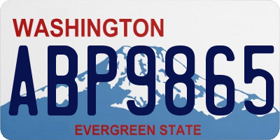 WA license plate ABP9865