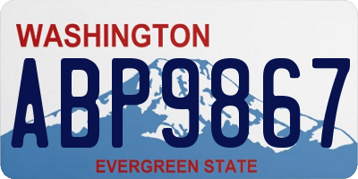 WA license plate ABP9867