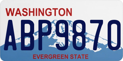 WA license plate ABP9870
