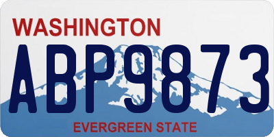 WA license plate ABP9873