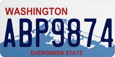 WA license plate ABP9874