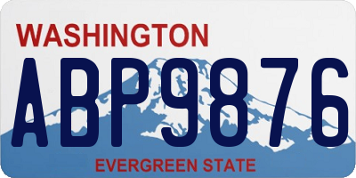 WA license plate ABP9876