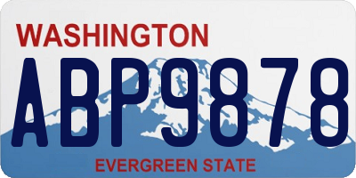 WA license plate ABP9878