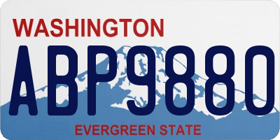WA license plate ABP9880