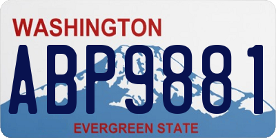 WA license plate ABP9881
