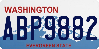 WA license plate ABP9882