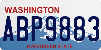 WA license plate ABP9883