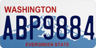 WA license plate ABP9884