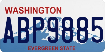 WA license plate ABP9885