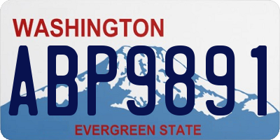 WA license plate ABP9891