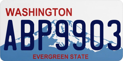 WA license plate ABP9903