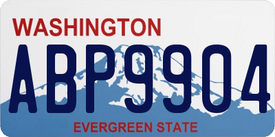 WA license plate ABP9904