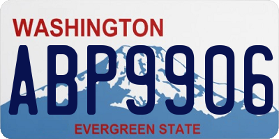 WA license plate ABP9906