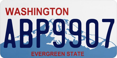 WA license plate ABP9907