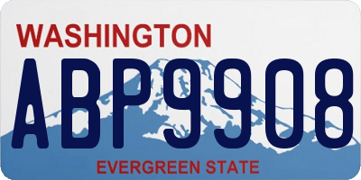 WA license plate ABP9908