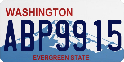 WA license plate ABP9915