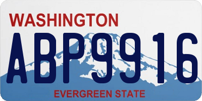 WA license plate ABP9916