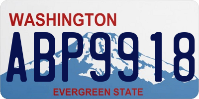 WA license plate ABP9918