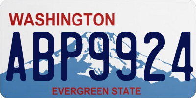 WA license plate ABP9924
