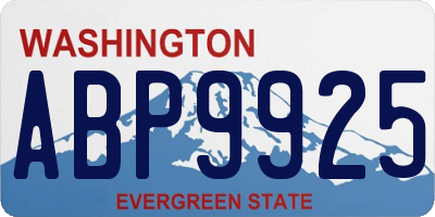 WA license plate ABP9925