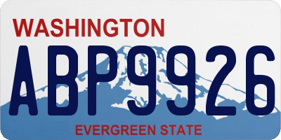 WA license plate ABP9926