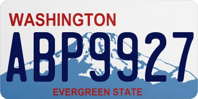 WA license plate ABP9927