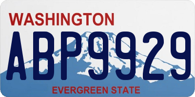 WA license plate ABP9929