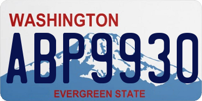 WA license plate ABP9930