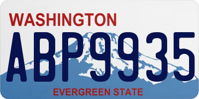 WA license plate ABP9935