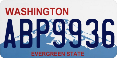 WA license plate ABP9936