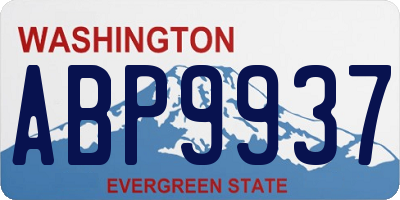 WA license plate ABP9937
