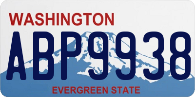 WA license plate ABP9938