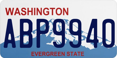 WA license plate ABP9940
