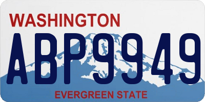 WA license plate ABP9949