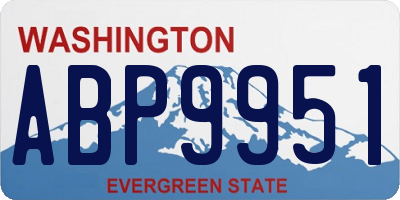 WA license plate ABP9951