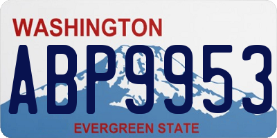 WA license plate ABP9953