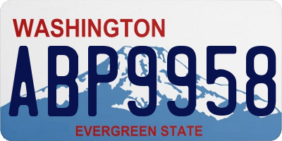 WA license plate ABP9958