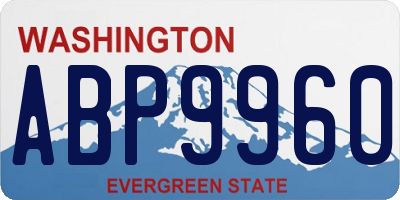 WA license plate ABP9960
