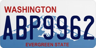 WA license plate ABP9962