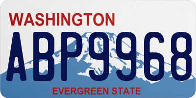 WA license plate ABP9968