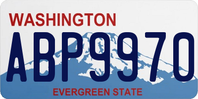 WA license plate ABP9970