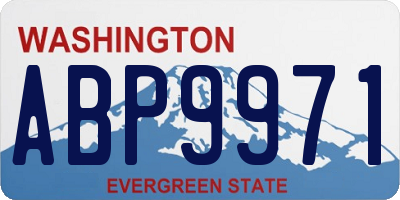 WA license plate ABP9971