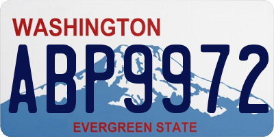 WA license plate ABP9972