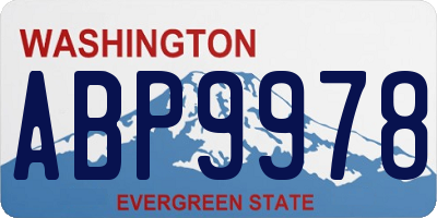 WA license plate ABP9978