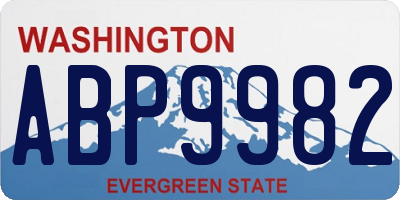 WA license plate ABP9982